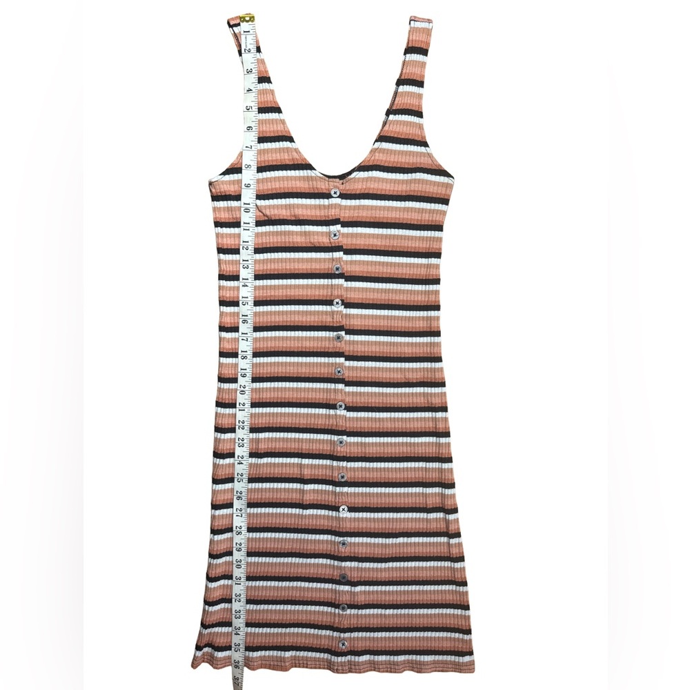 American Eagle Ribbed Striped Button Front Mini Dress Size M - Picture 4 of 5